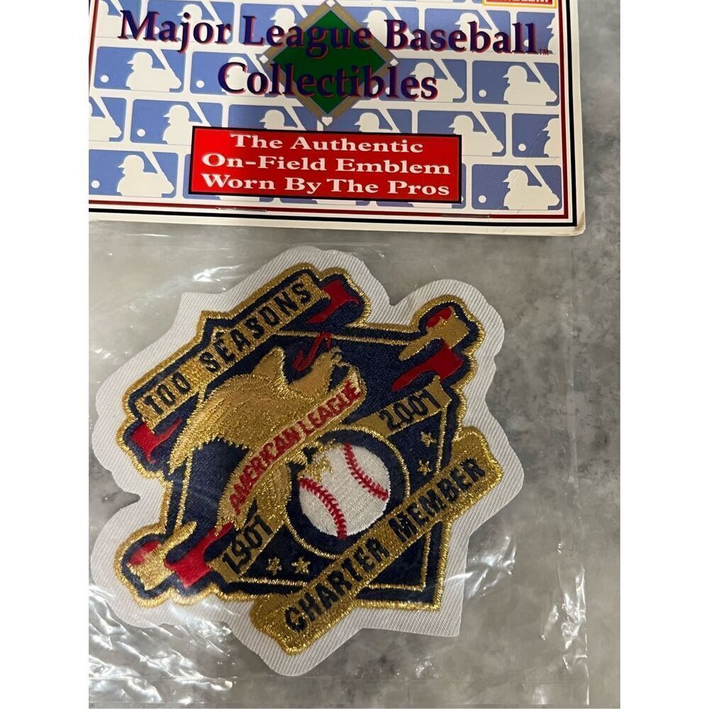 2001 American League Baseball Seasons 100th Anniversary Patch Jersey Sleeve MLB